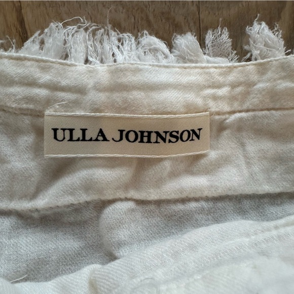 Ulla Johnson Frayed Fringe Cotton Voile Layered ivory white Top sz 0 Womens - Picture 7 of 8